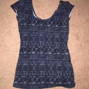 Garage Blue Aztec Print Shirt